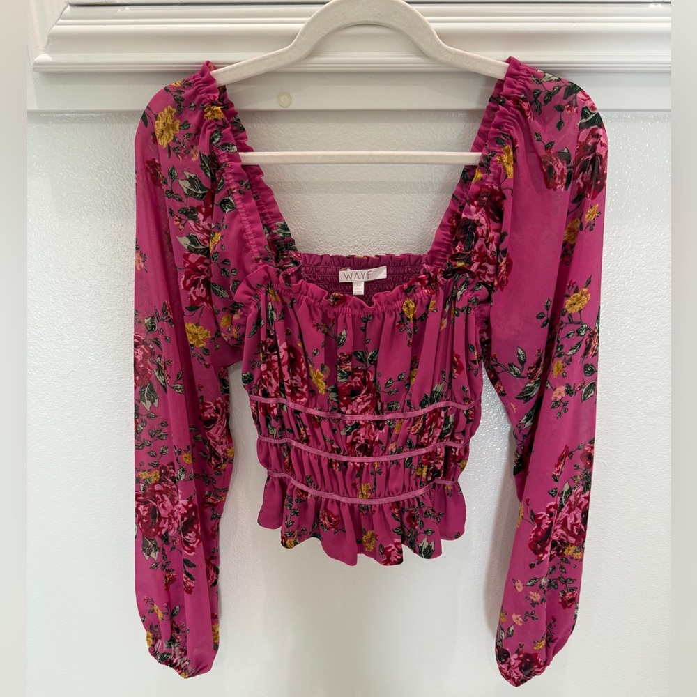 WAYF floral long sleeve top